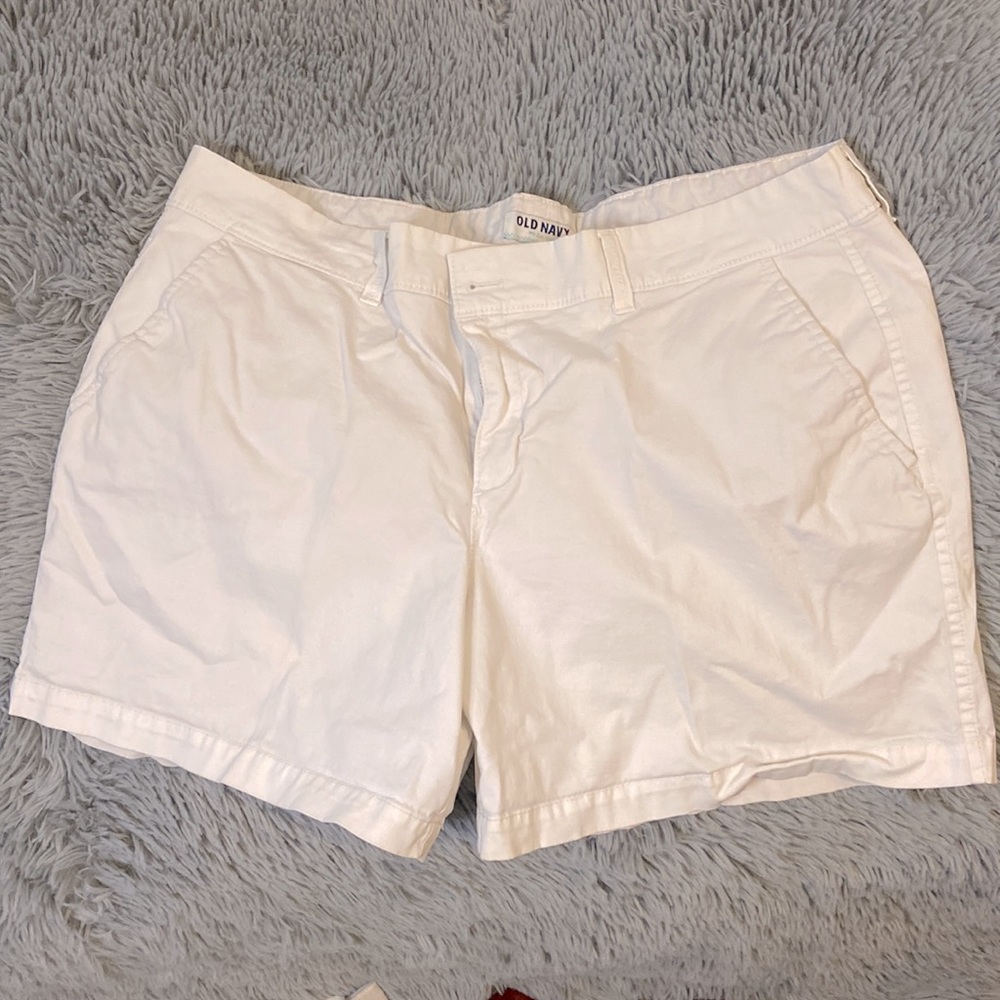 White walking shorts
